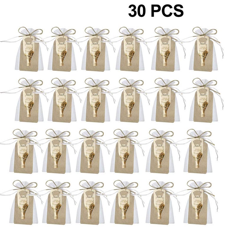 Bodosac 30 Pcs Rustic Vintage Beer Key Bottle Opener with Card Tag and Sheer Bag for Beer Wedding Party Favors - Image 2